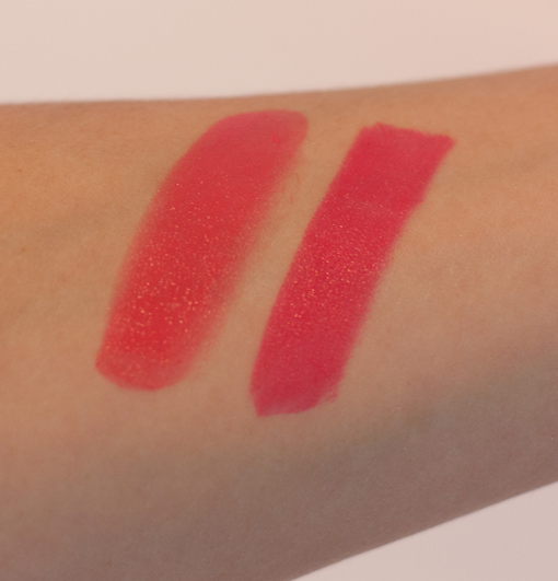 Bourjois Rouge Edition no. 11 (L) and MAC Impassioned (R)