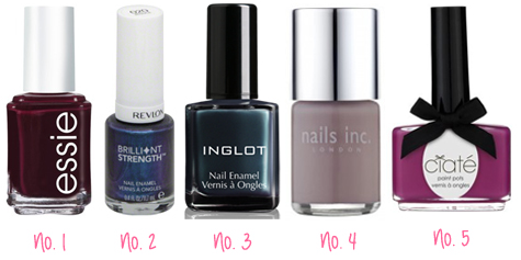 Favourite Five: Winter Nail Polishes
